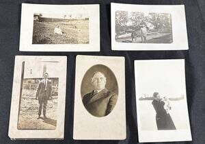 5 Vintage Black and White Post Cards lot